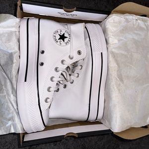 Women's Chuck Taylor All Star Lift Platform Leather, Color: White, Size: 6.5